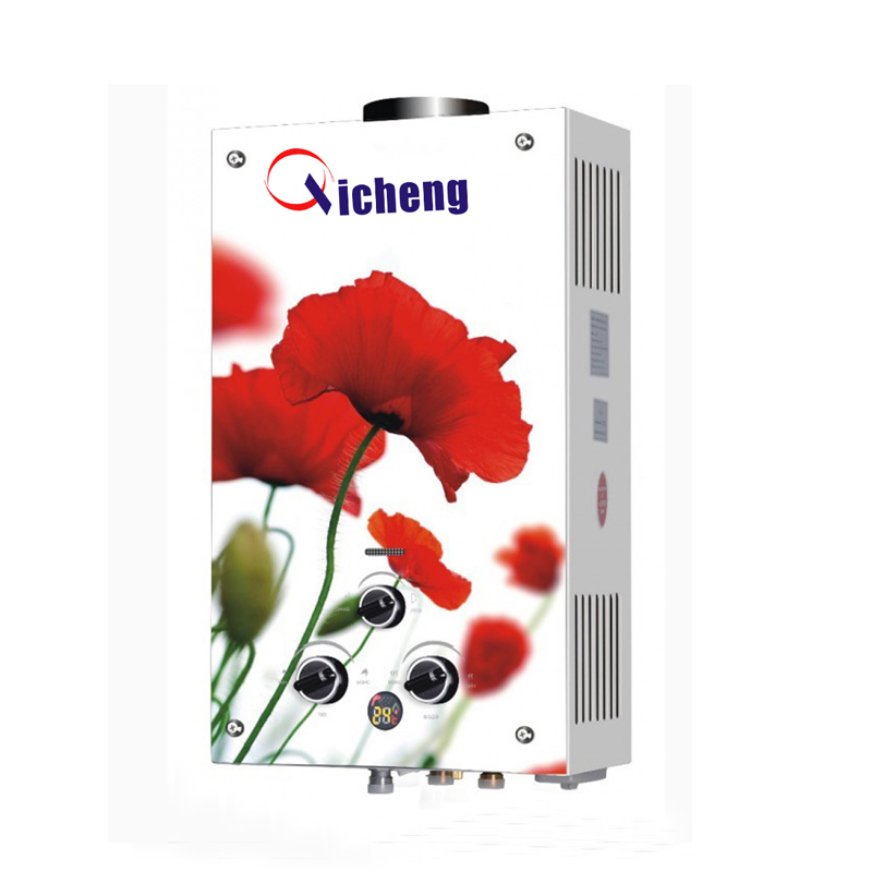 Az OEM-logó üveg tervezésű, tíz liter gázzal működő vízmelegítő