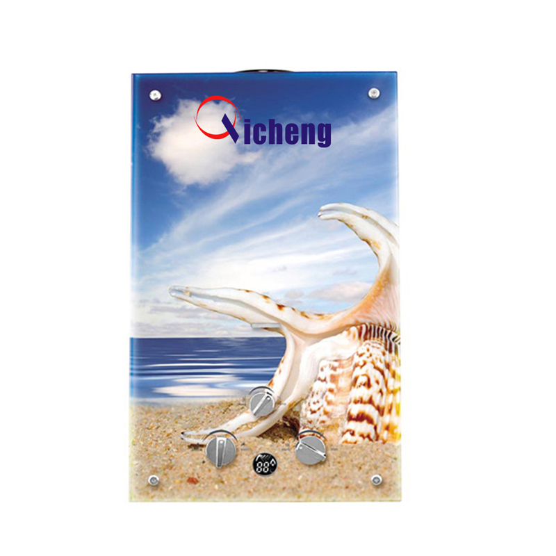 Az OEM-logó üveg tervezésű, tíz liter gázzal működő vízmelegítő