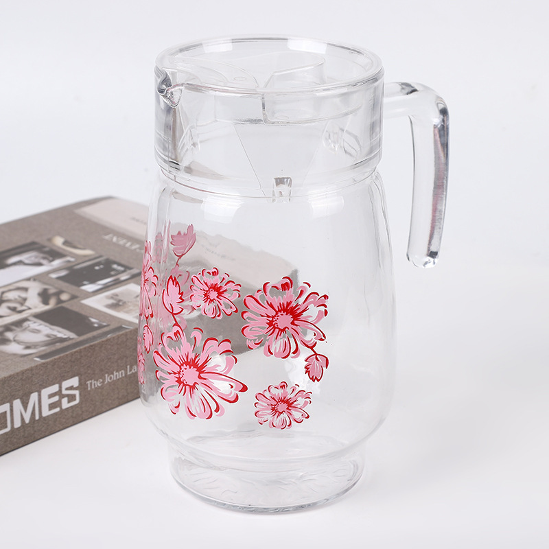 Új, 6db-os csésze- és kancsókészlet a háztartási átlátszó alkalmazható vízcsészéhez, 6 nagy kapacitású üveg teáskanna nagykereskedelme