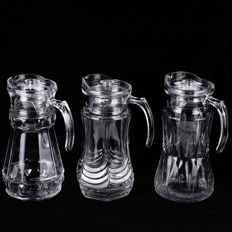 Spot nagykereskedelem átlátszó üvegvakoló edény hideg vízforraló nagy kapacitású, magas hőmérsékletnek ellenálló hidegvíz kancsó juice juice kancsó egyedi