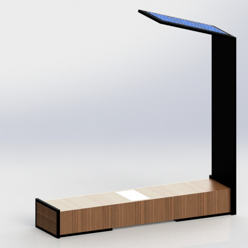 Rozsdamentes acél intelligens Wifi USB töltő, kültéri pad, LED kijelzővel