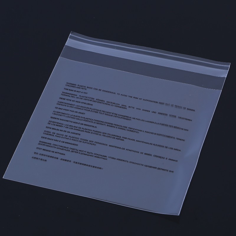 Opp átlátszó öntapadós tömítőzsákok, ruházat, táskák, gyári használatra