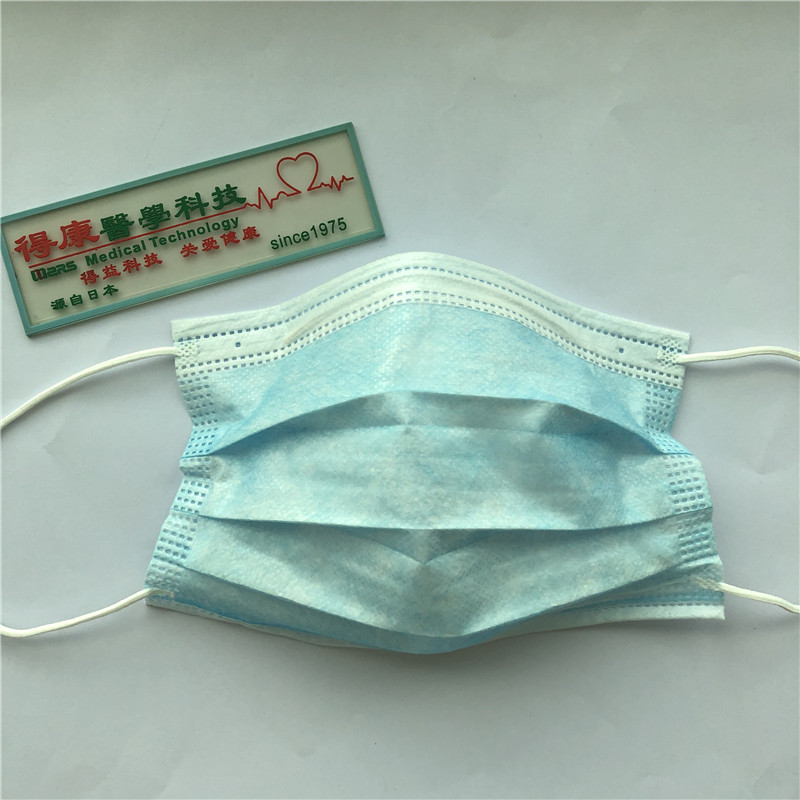 Magas minőségű háromrétegű, fülkék, egyszer használatos arcmaszk Antibakteriális és porbiztos