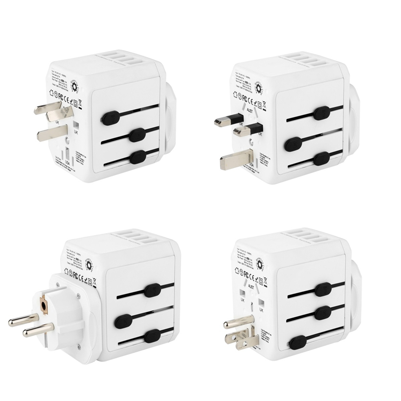 Grounding110V- 240V világméretű csatlakozók univerzális 4 USB port 5V/6A szabványos többcélú utazóadapter