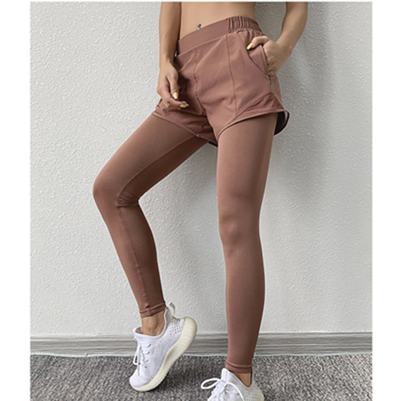 Hamis kétrészes, magas szakaszon feszes futó edző jóga nadrág