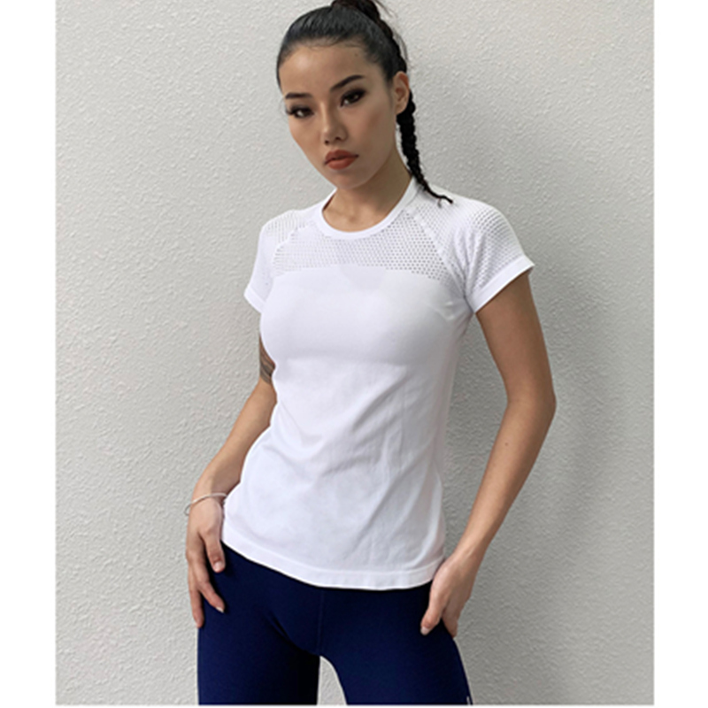 Üreges faragott kivitelű, nyáron lélegző blúz, vékony jógamozgáshoz, rövid ujjú