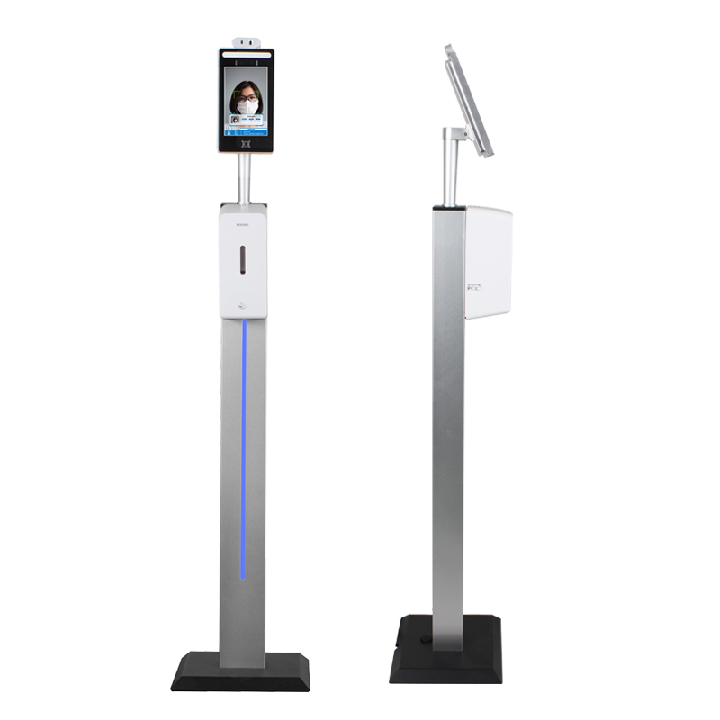 2020-as legújabb alakú, 8 hüvelykes arcfelismerő testhőmérő hőmérséklet-szűrő mérő kioszk