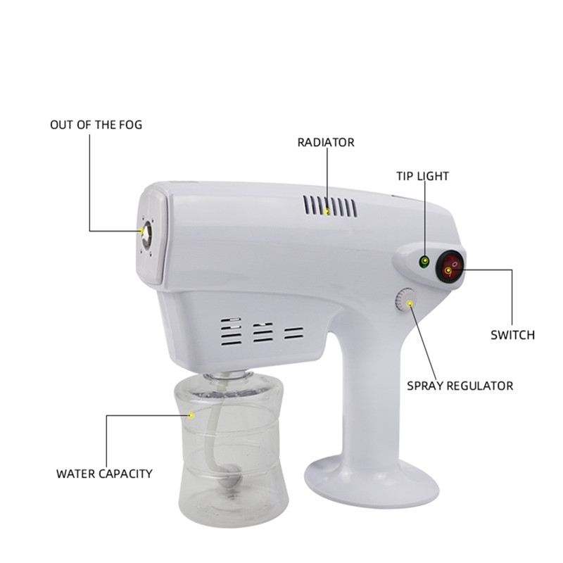 Automatikus sterilizáló Pro haj nano gőzfegyver kék sugár sterilizáló anion elektromos fertőtlenítő nano szórópisztoly