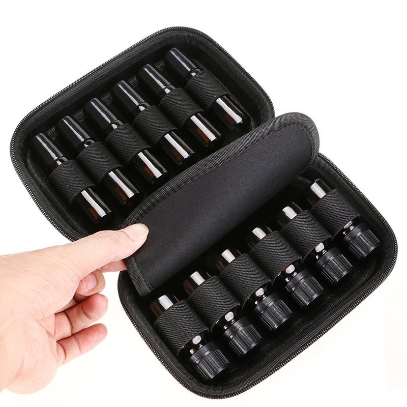 12 rács illóolajzsák lényegében olaj palack tároló táska cipzárral hordozható illóolaj csomagoló doboz tároló doboz