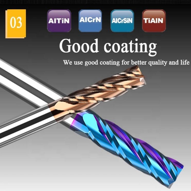 Beépített végmaró-sorozat: 1\/4 hüvelykes cnc tömör darabolt, keményforrasztott keményfém lapos négyzet alakú fa durva végmaró karbitavágó végmarók endmill 4 horony