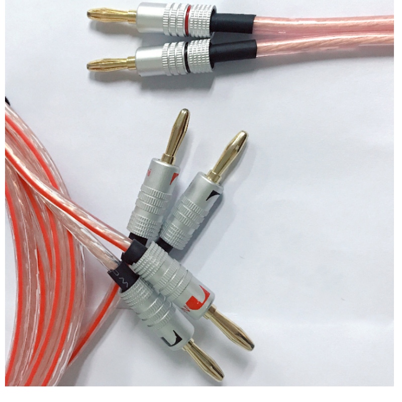 Egyedi módon szállított banánfejű hangszóró huzal 5.0mm800 mag nagy tisztaságú réz dupla szigeteléssel párhuzamos hanghuzal