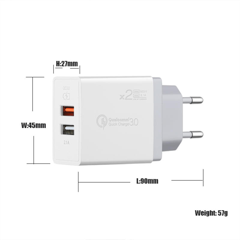 EU/USA/UK PD 18W + 5V 2.4A 2 port USB C Fast Charger univerzális multi utazási töltő