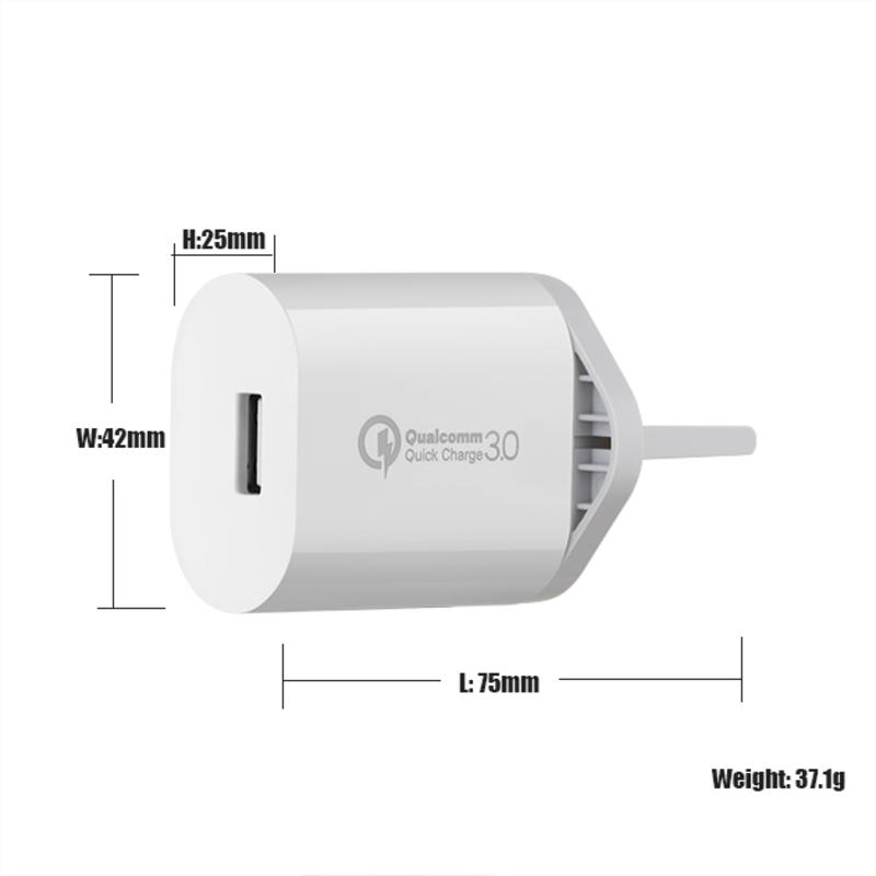 18W QC 3.0 USB fali utazótöltő adapter Gyors mobiltelefon-töltő több portos USB-töltők