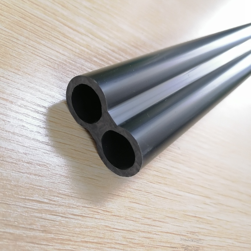 Egyedi készítésű, szokatlan alakú fekete pvc cső, műanyag, extrudált Pvc cső, fogantyúhoz