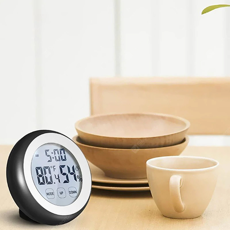 Digitális higrométer LCD hőmérő páratartalom monitor - fekete