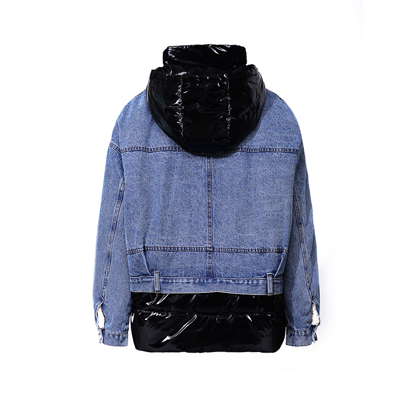 Hölgyek: csillogó anyag, kétrészes design, meleg kabát /down mellény