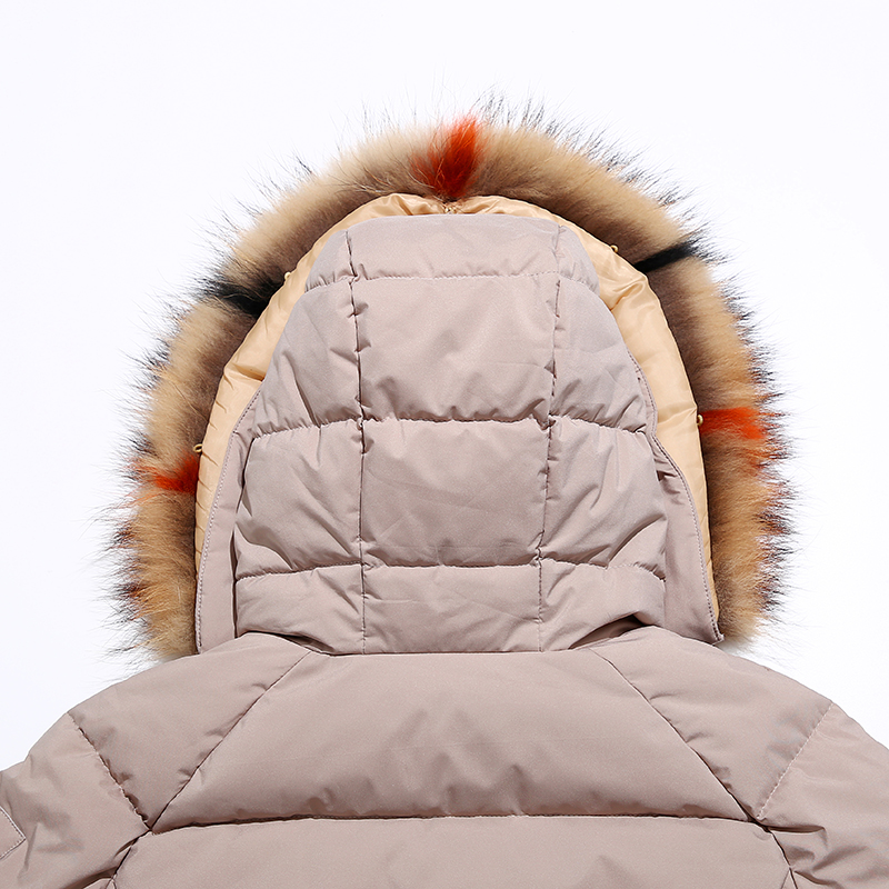 Hölgyek meleg kabátja levehető motorháztető/ igazi szőrme