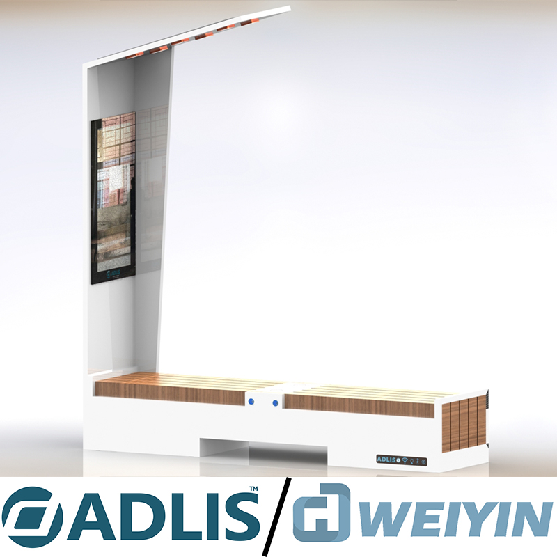 Intelligens napenergiával működő kültéri utcai hirdetési pad