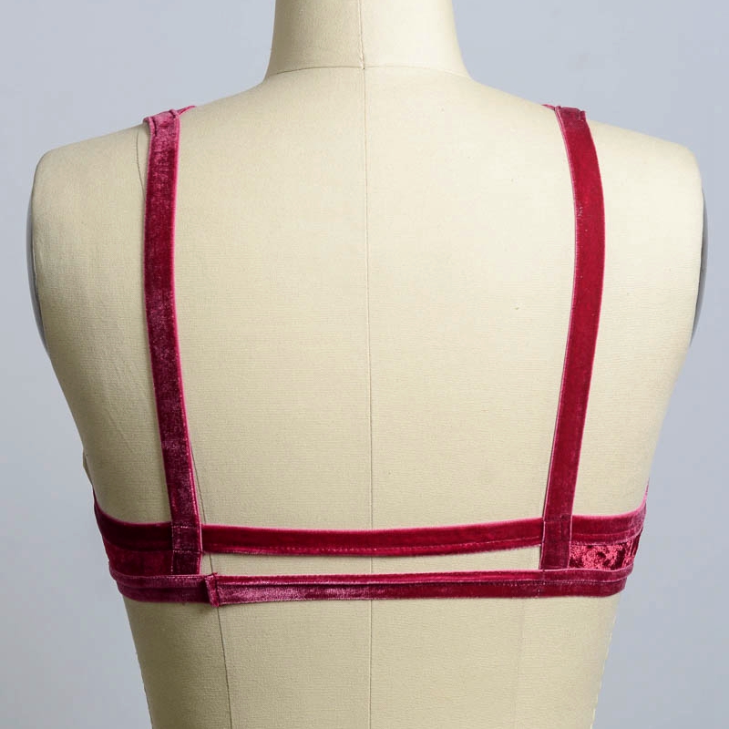 GA-5316Grace lány zúzott bársony pántos Bralette