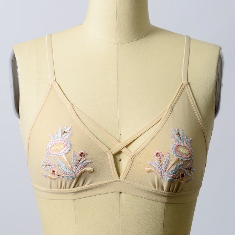 GA-5352 Grace Girl Floral hímzés Strappy Bralette