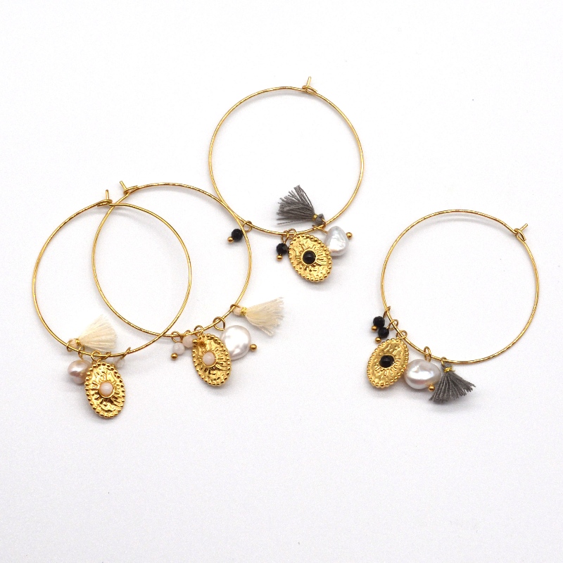 Rozsdamentes acél arany klasszikus csiszolt kerek cső fülbevalók, Kína Ruifanbao ékszerfeldolgozó gyár