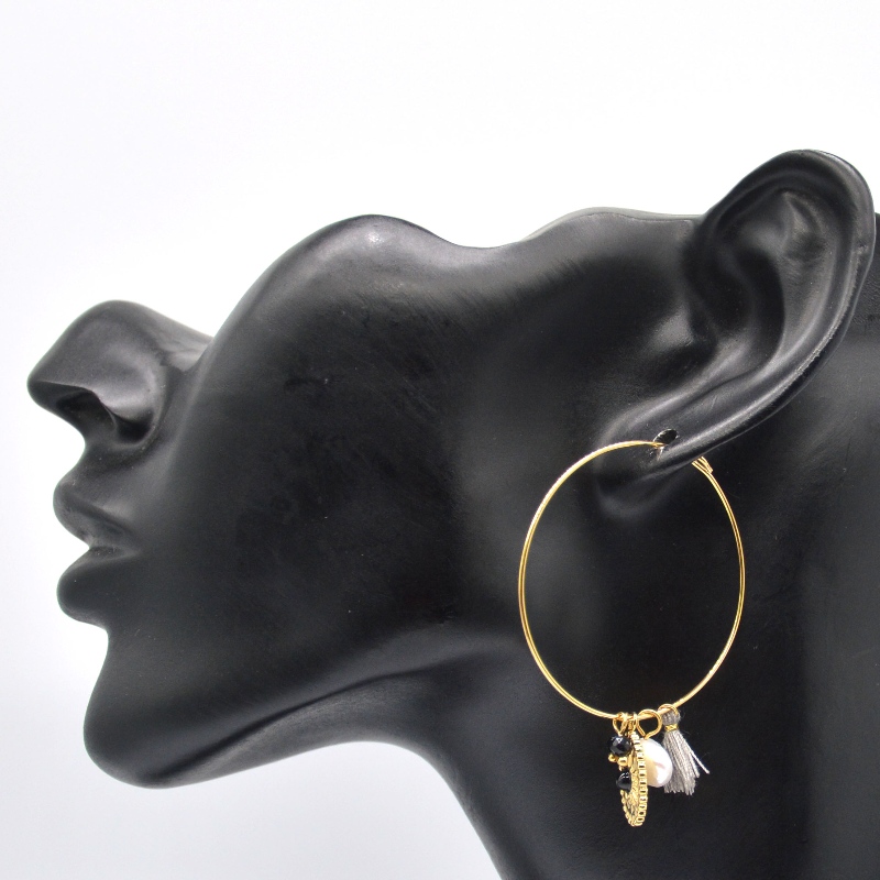 Rozsdamentes acél arany klasszikus csiszolt kerek cső fülbevalók, Kína Ruifanbao ékszerfeldolgozó gyár