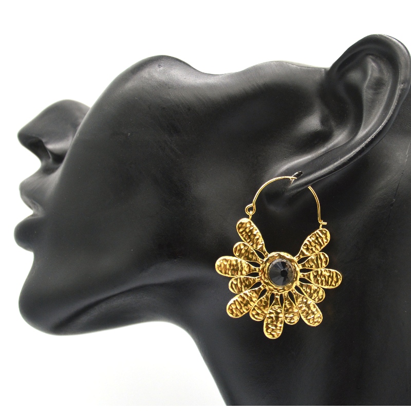 Rozsdamentes acél aranyozott ékszerek bohém stílusú retro hópehely fülbevalók női Kína Ruifanbao ékszerfeldolgozó gyár