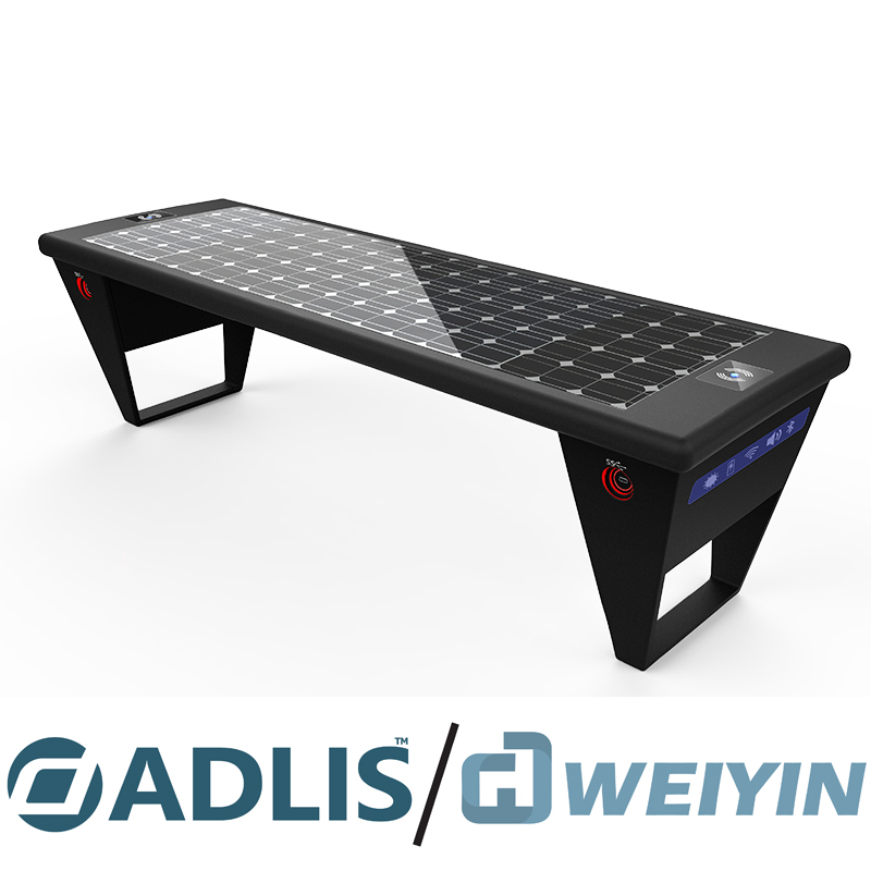 Kiváló minőségű fém fekete színű vezeték nélküli töltő Solar Garden Bnech mobilhoz