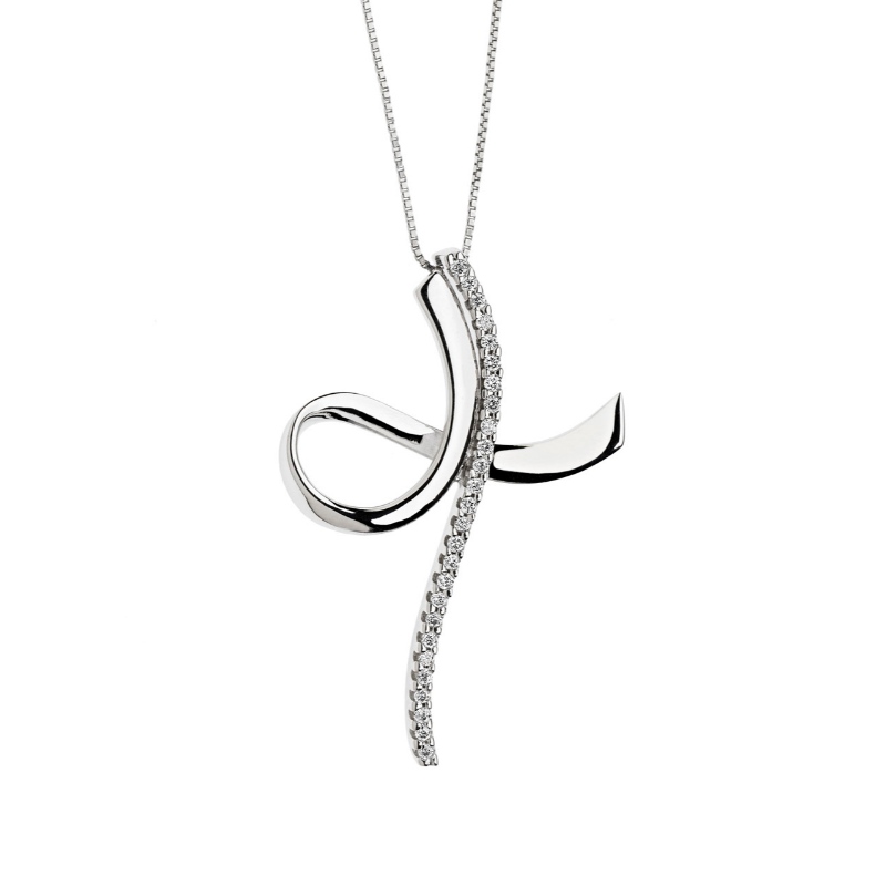 Hölgyek Egyszerű Kereszt típusú 925 Ezüst Viscose Stone Necklace China Ruifanao ékszergyár