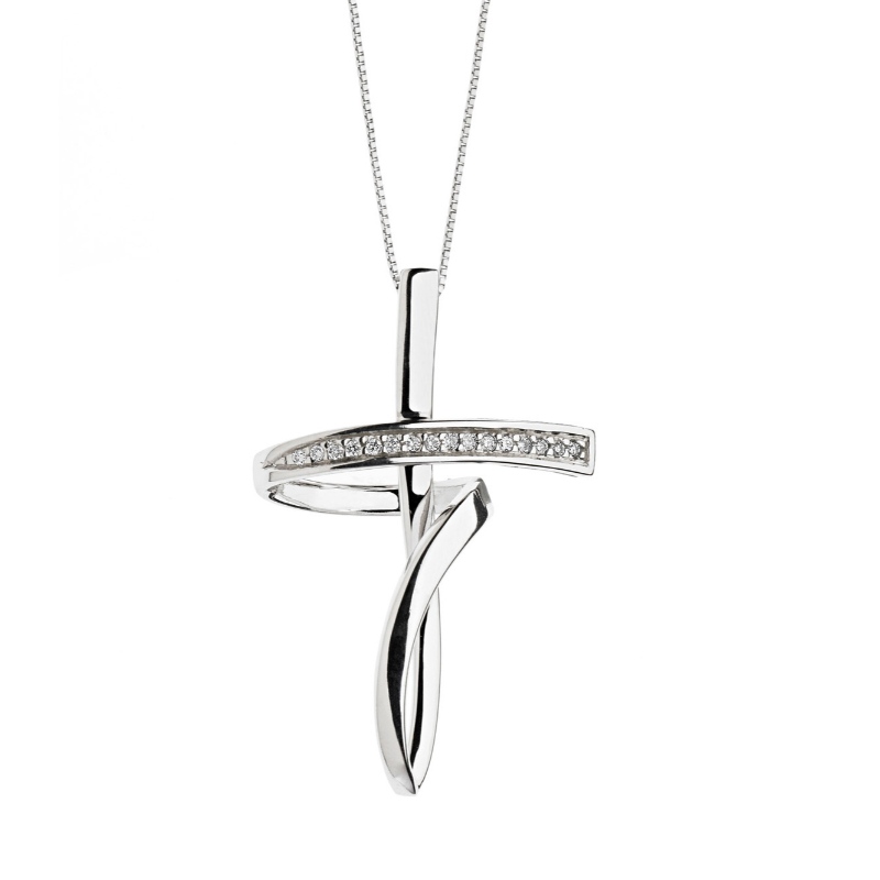 Női európai és amerikai egyszerű stílusú kereszt 925 ezüst nyaklánc Kína Ruifanbao ékszerfeldolgozó gyár