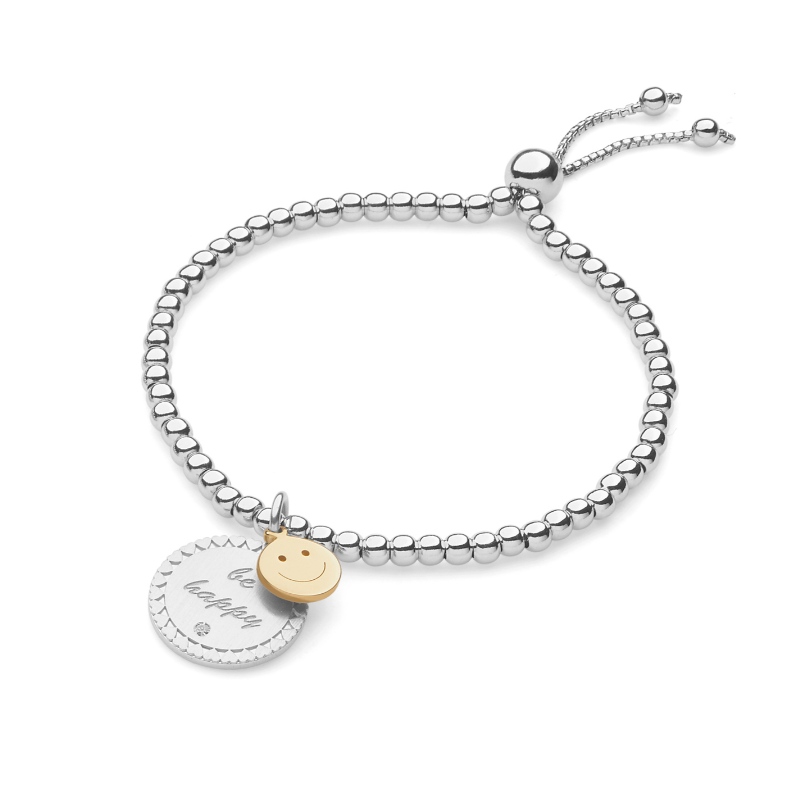 Női európai és amerikai stílusú aranyos egyszerű mosolygós arc rozsdamentes acél mozgatható kapocs karkötő Kína Ruifanbao ékszergyár