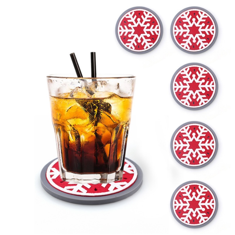 10 kör vastagított karácsonyi filc alátét