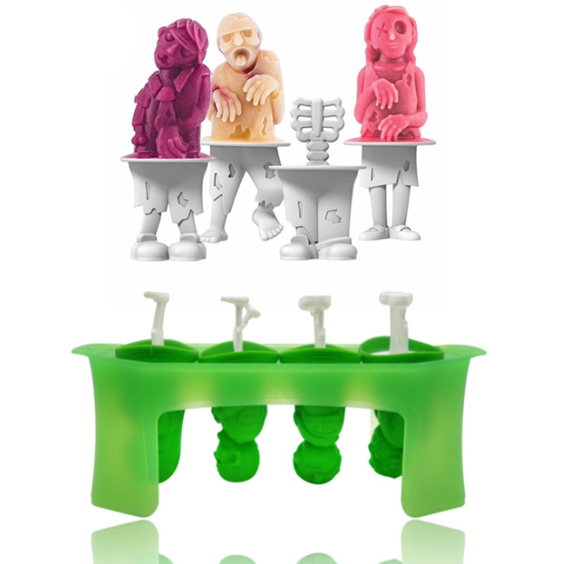 Új koponya fagylalt modell vadember zombi modell szilikon popsicle konzollal DIY kézi fagylalt penész