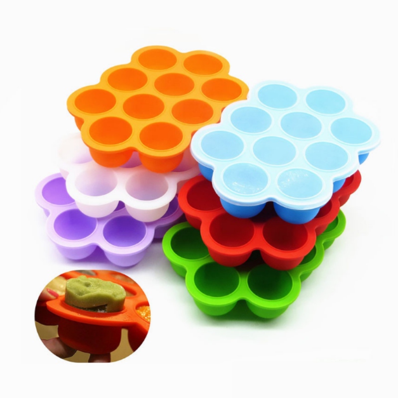 Szilika gél 10-es lyukú kiegészítő élelmiszer-dobozos jégkészítő doboz jégkocka öntőforma csecsemő kiegészítő élelmiszer-doboza