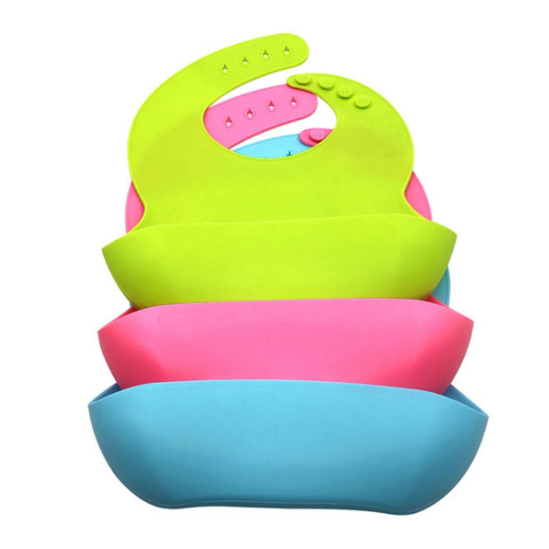 Szilikon integrált ovális mosolygótányér Silicone Baby Bib gyermek mosolygós tányér