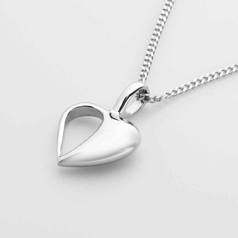 Női rozsdamentes acél ezüst szív medál nyaklánc