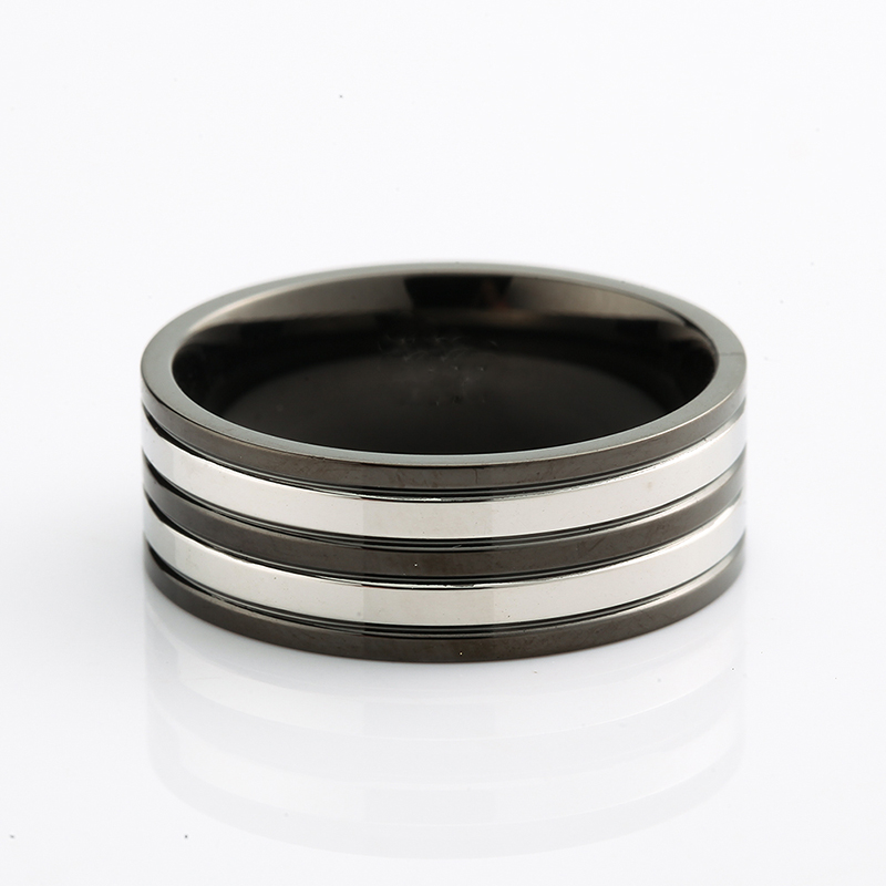 Men\\\\\\\\\\\\\'s Stainless Steel Ring Two Tone Black Playing Ring Ring