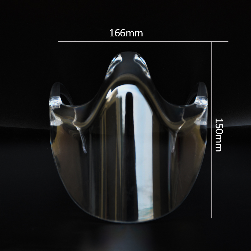 Műanyag látható szájvédő ködgátló légáteresztő biztonsági szájfedél átlátszó száj- és orrvédő