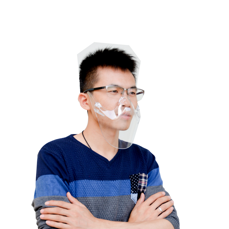 Műanyag látható szájvédő ködgátló légáteresztő biztonsági szájfedél átlátszó száj- és orrvédő
