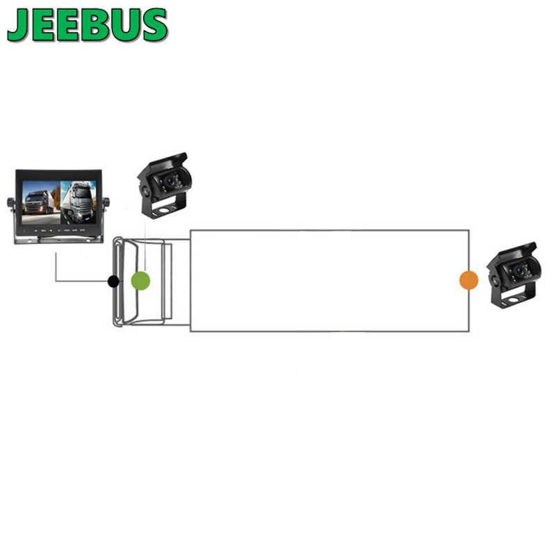 AHD 7 hüvelykes DVR monitor vezetékes elülső hátsó nézet tolató kamera videofelvevő rendszer teherautó buszhoz