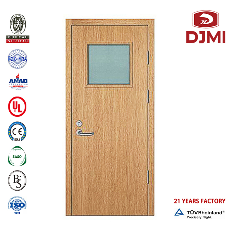 Kínai gyár elsüllyesztett fa dupla ajtós 1 órás tűzajtó ajtók kiváló minőségű Ul fa vészkijárat belső tűzifa ajtók olcsó tömör furnér fa kijárati ajtók 2 órás tűzvédelmi ajtók