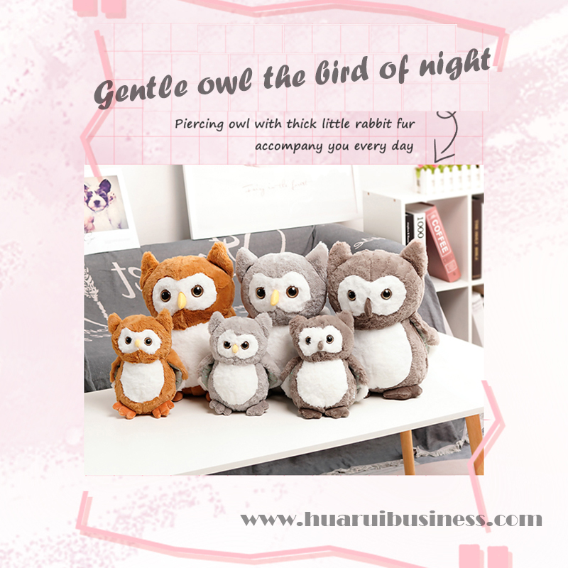 Vastag nyúlprém éjszakai madár bagoly játék \/ plüss baba \/ töltött bagoly