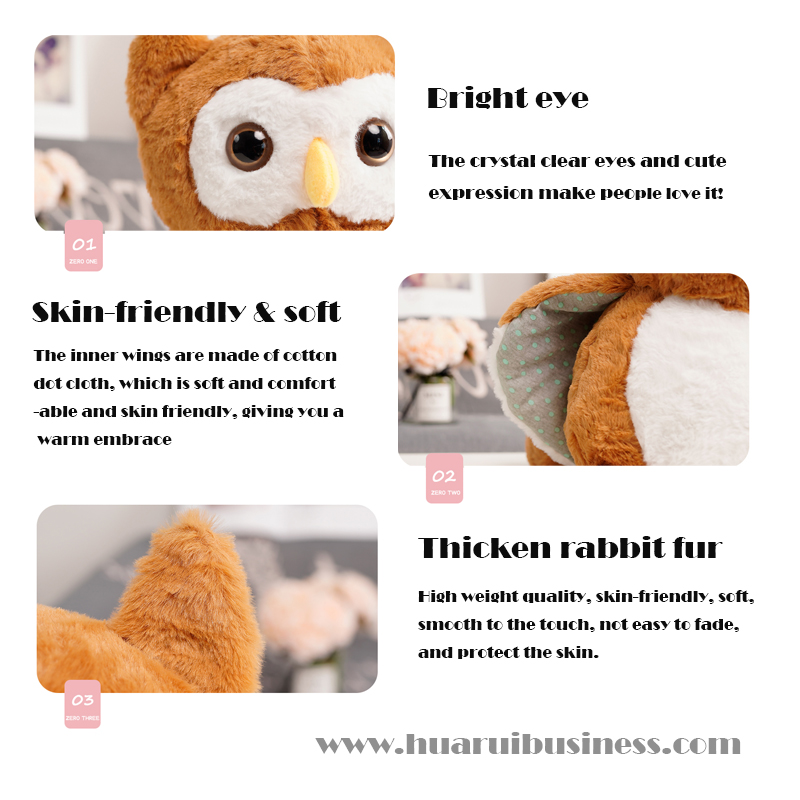 Vastag nyúlprém éjszakai madár bagoly játék \/ plüss baba \/ töltött bagoly
