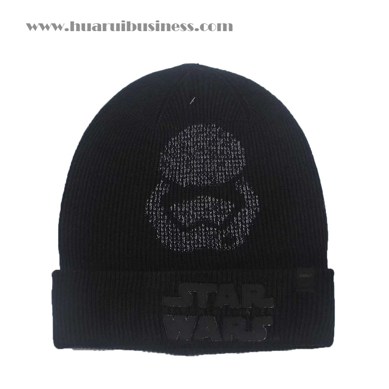 Akrilis tükröző beanie, tükröződő kötési sapka, tuque, tömör szín, tükröző hat ású logó