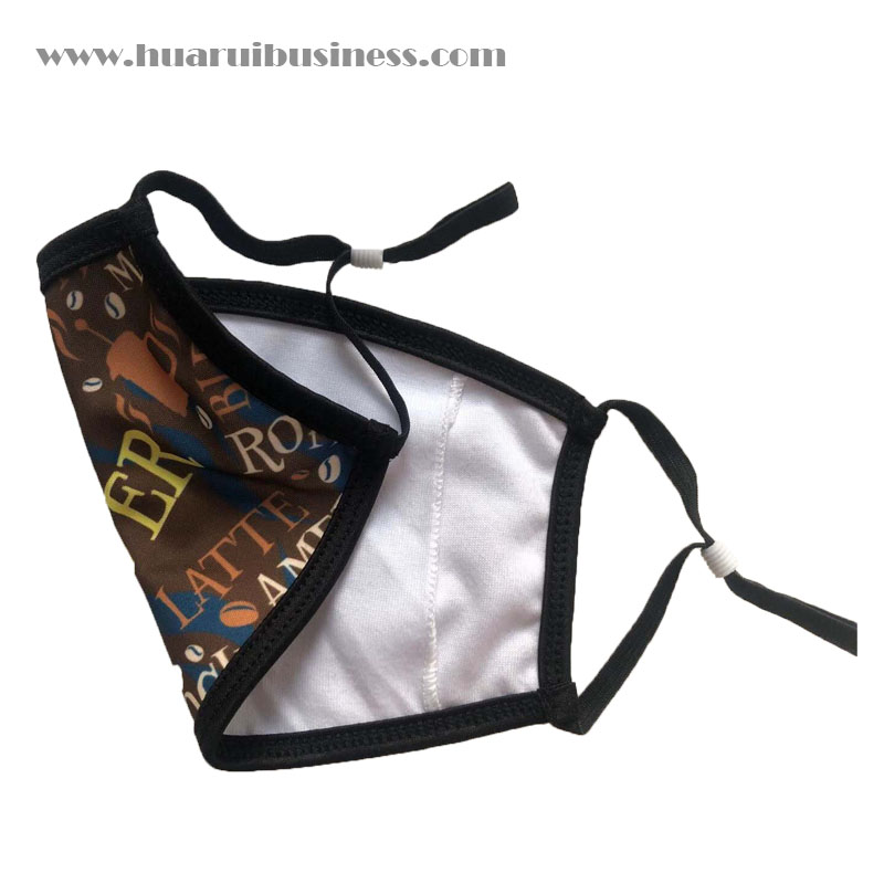 Pamut arcmaszk, arctakaró, két réteg, korrigált fülhurkok 0.5mm-es gumiszalaggal