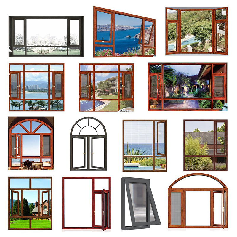 Frame Design Egyszerű alumínium Fenetre Windows Aluminium új francia stílusú faipari keret tervezési Guangdong Factory Price Small Window Awning Brand New Wood Frame Design Casement Windows for Canadad Szigetett Üvegablak