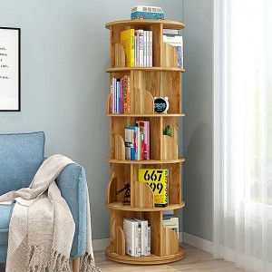 TMJ-2050 Custow Modern Home Wood White Revolving Storage Holders Racks Forog Könyveskönyv polc