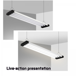 Irodai bevásárlóközpont Irodai csillár Csillár Csillár Csillár Egyszerű szalag alakú sarok mennyezeti lámpa Nagy teljesítményű