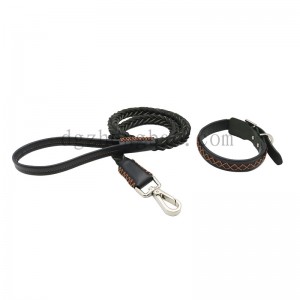Lenyűgöző csavarral tervezett bőr kötél kutyák számára