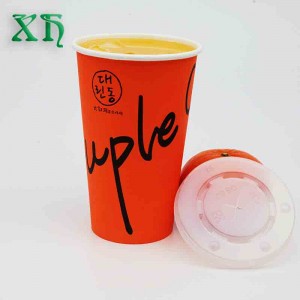 22oz eldobható hideg ital pohár fedéllel